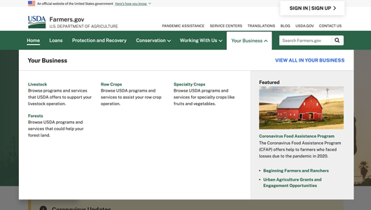 Streamlining How You Find Information On Farmers.gov | Farmers.gov