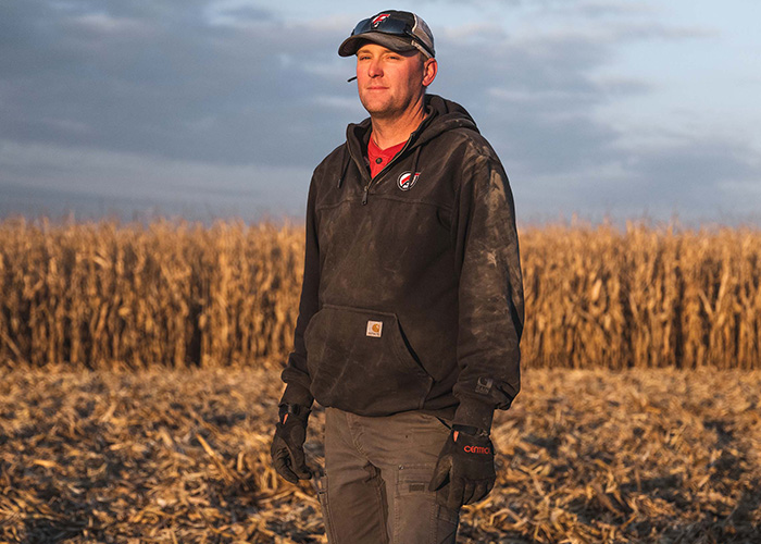 Person standing in a field