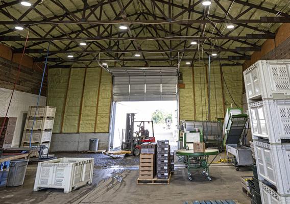 Crates inside a warehouse