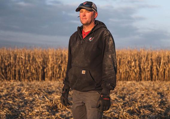 Person standing in field