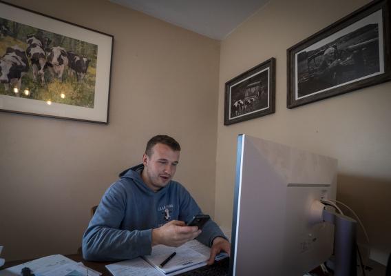 Person sitting at a desk