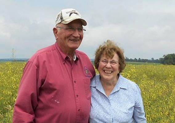 LeRoy and Marlene Buchholz on their farm