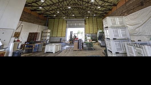 Crates inside a warehouse