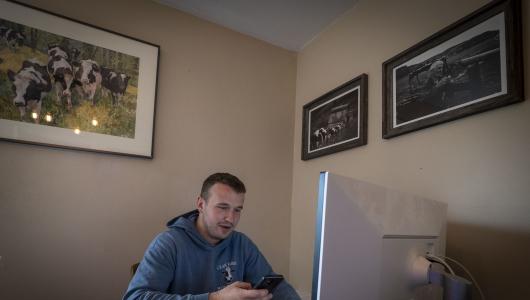 Person sitting at a desk